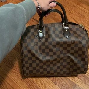 Louis Vuitton, speedy 30, bandouliere, damier ebene
